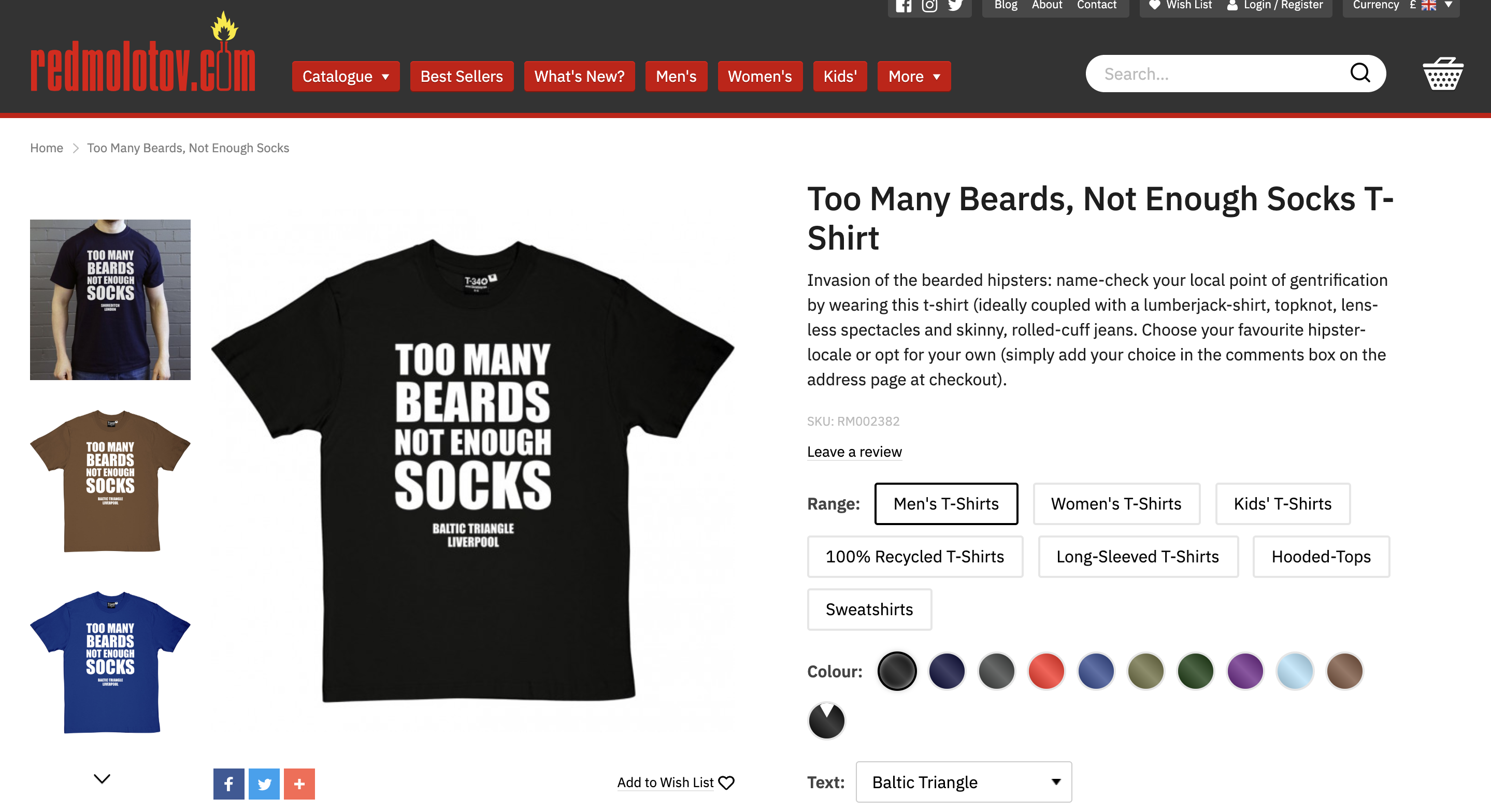 tshirt with too many beards, not enough socks logo